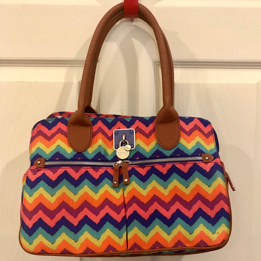 Cool Mimosa Multi Color Chevron Bag